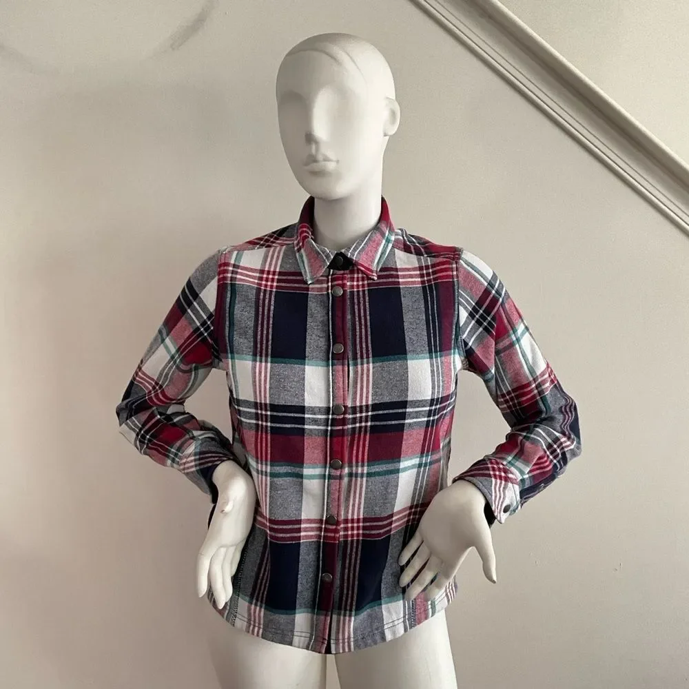 Orvis Lined Flannel Check Plaid Jacket Red Black M